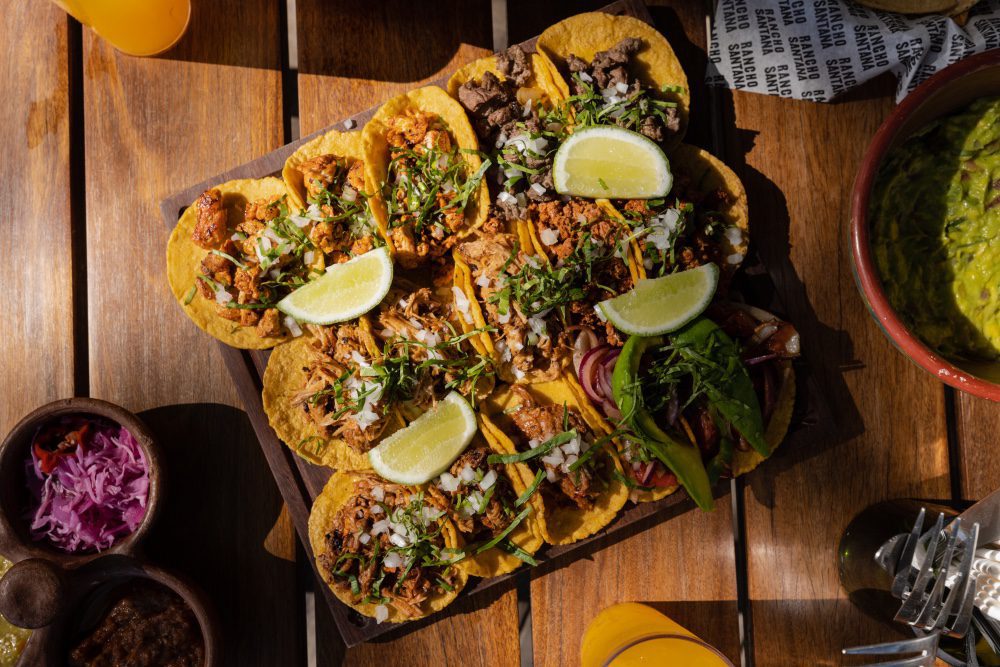 view of tacos from la Taqueria, Rancho Santana restaurant